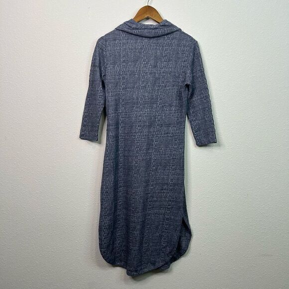 Saturday Sunday Anthropologie Blue Cowl Neck Knit Midi 3/4 Sleeve Dress Size S - Picture 8 of 12